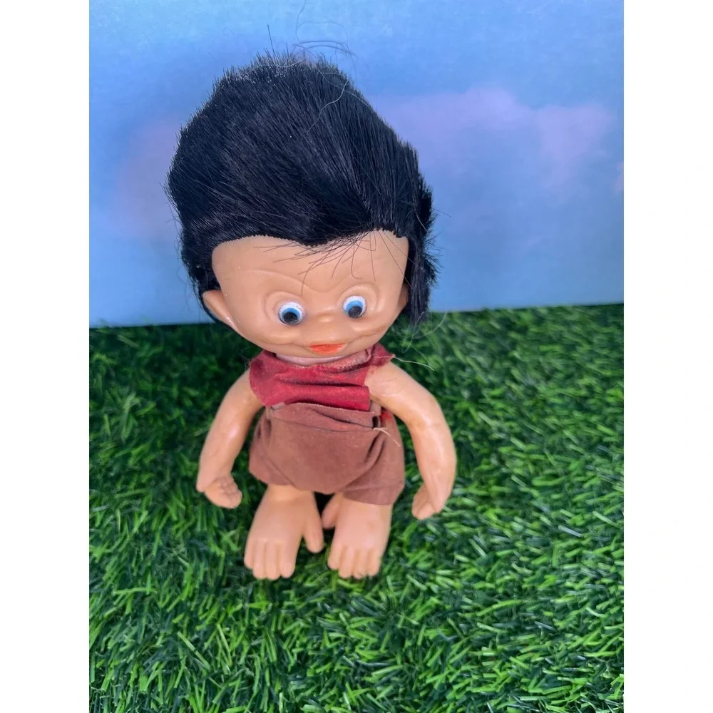 Vintage Unica Monkey Boy Troll Doll Made in Hong Kong Collectible